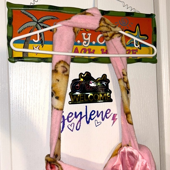 SOFT PLUSH HANDMADE BABY PINK SLEEPY TEDDYBEAR TOTE BAG SATIN LINING - Picture 2 of 5